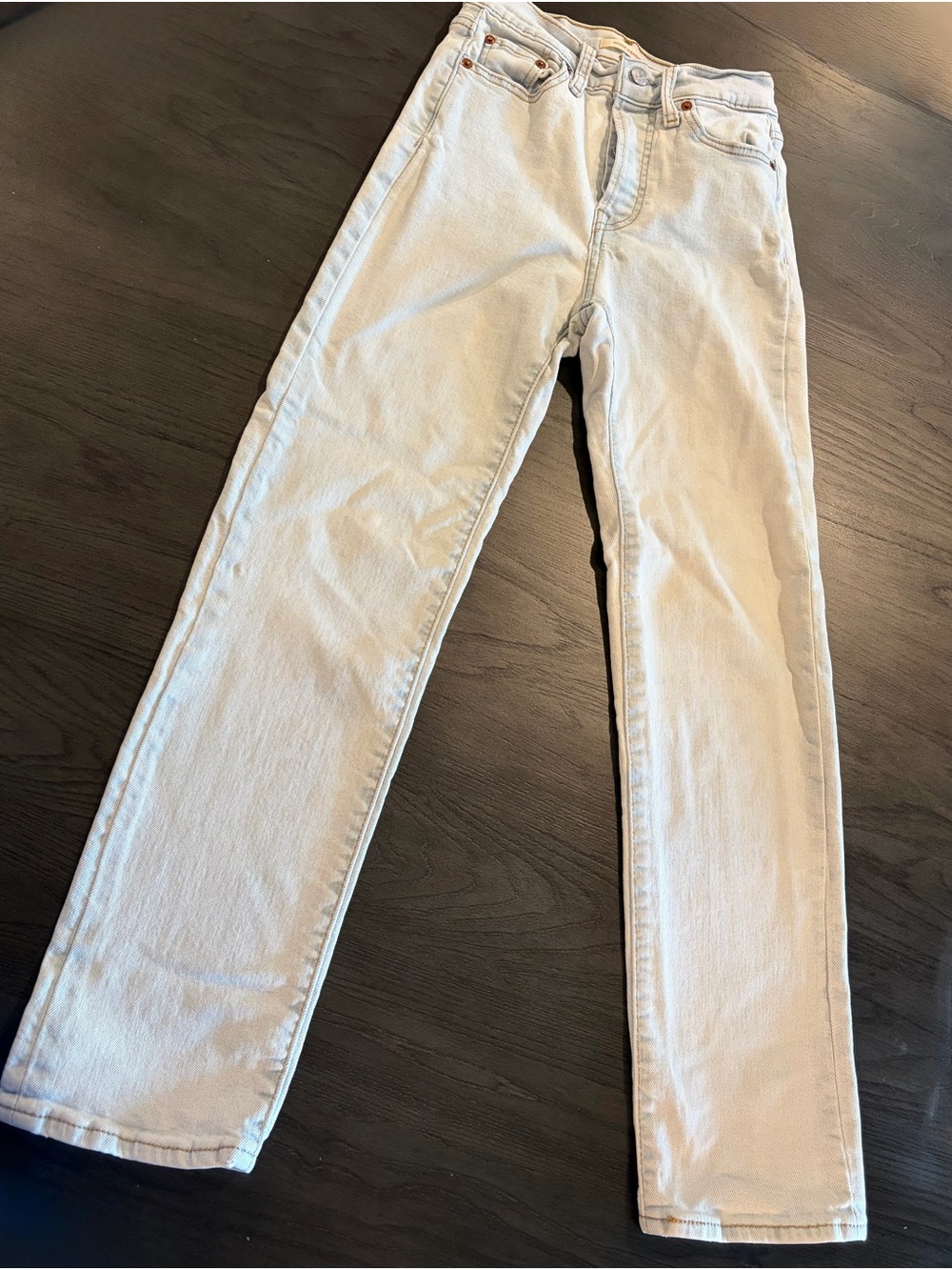 Levi's Wedgie Straight Light Blue Wash Jeans Size 25W25 L28 High Rise Button Fly
